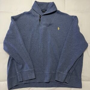 Polo Ralph Lauren Pullover Sweater Boys Youth 2XL with 2 Buttons Blue